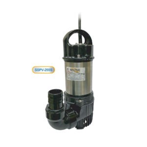 SSPV-255S ปั้มแช่ดูดโคลนเรือนสเตนเลส 1/3HP ท่อ 1.1/2" ระบบไฟ 1เฟส 2สาย 220โวลท์