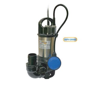 SSPV-255SA ปั้มแช่ดูดโคลนเรือนสเตนเลส มีลูกลอย 1/3HP ท่อ 1.1/2" ระบบไฟ 1เฟส 2สาย 220โวลท์