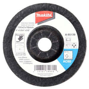 A-85139 ใบเจียร์เหล็กอ่อนตัว MAKITA 4" 100x2x16mm AC60