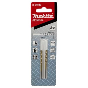 D-64032 HSS-TiN MD Bit 2.5X57(30)(2Pcs/Set) Economy