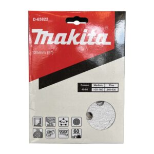 D-65822 Abrasive Disc 5"(125mm) A60 (8hole) H/L Paint (10 Pcs/Set)