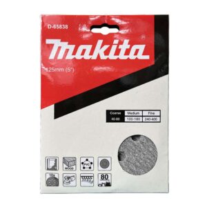 D-65838 Abrasive Disc 5"(125mm) A80 (8hole) H/L Paint (10 Pcs/Set)