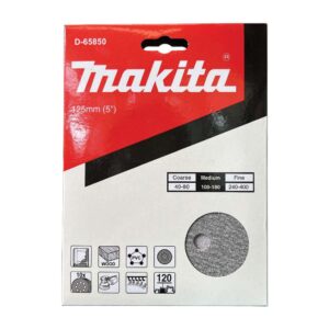 D-65850 Abrasive Disc 5"(125mm) A120 (8hole) H/L Paint (10 Pcs/Set)
